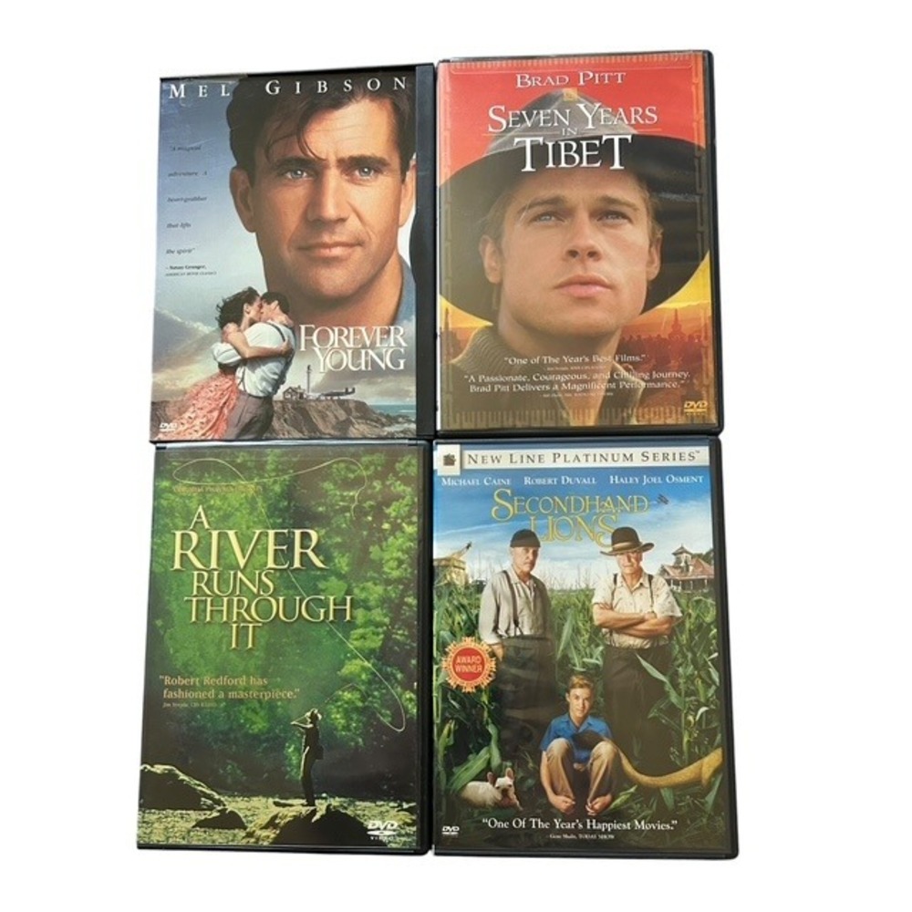 Brad Pitt Seven Years In Tibet River Runs Through It DVD‎ Movie Bundle